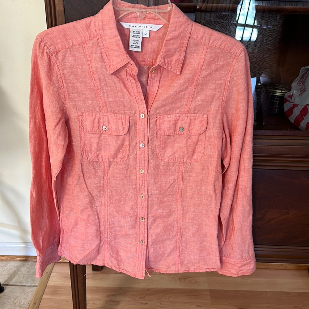 Max Studio Button up the front Shirt Size Medium (juniors)